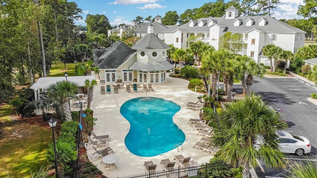 Carolina Forest Apartment | Modern Gray Studio Steps to Pool Myrtle Beach SC
