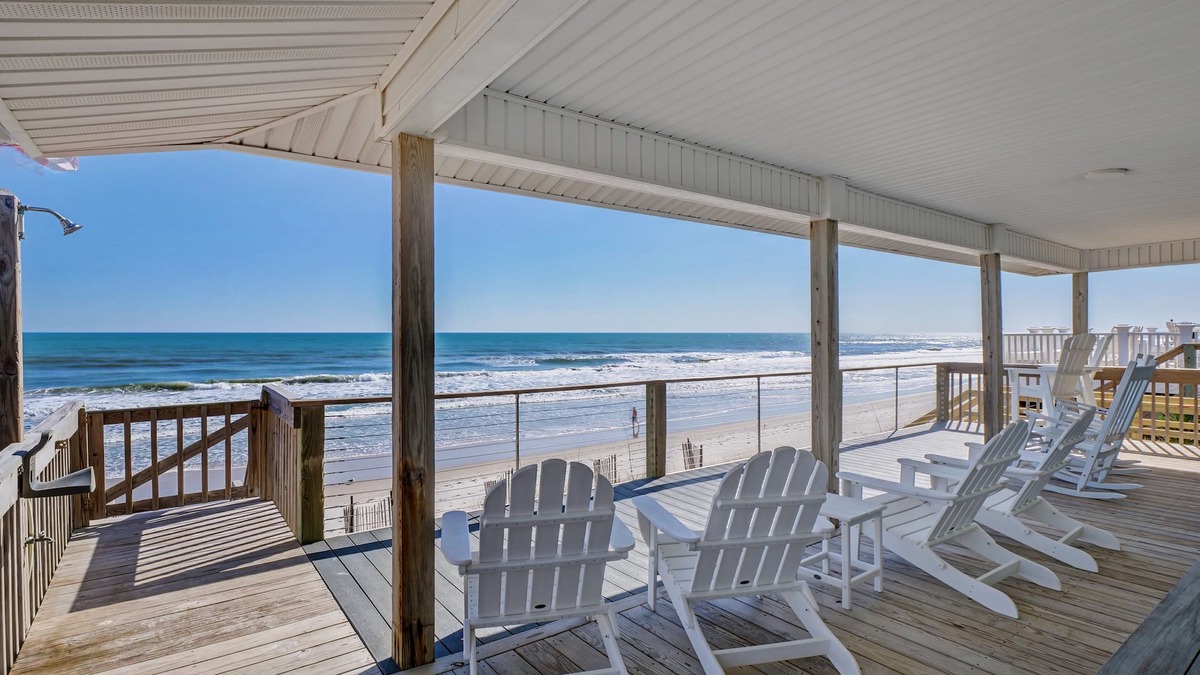 Surf City House | Modern Oceanfront Luxury Topsail Island Beach House Walkable to Surf City Pier