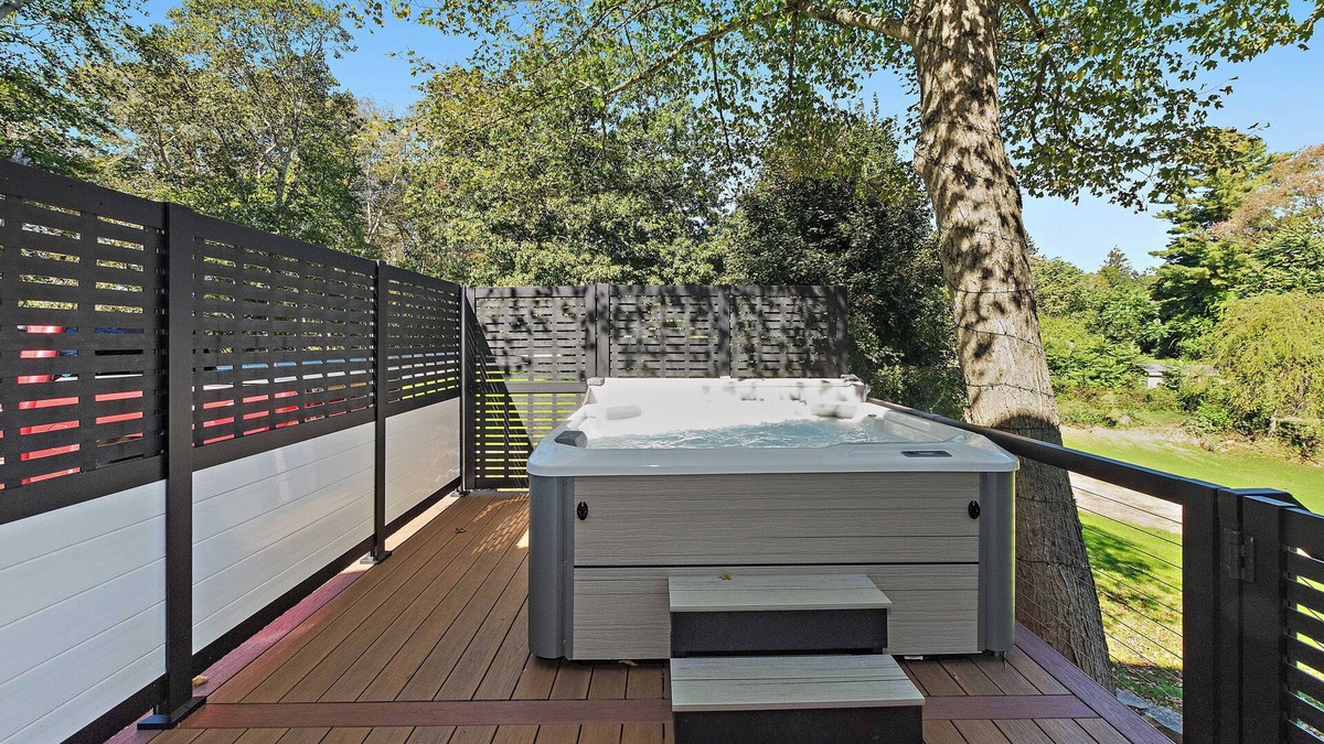 Versailles House | Modern Waterfront Retreat with Hot Tub & Pond Views/Pet-Friendly!