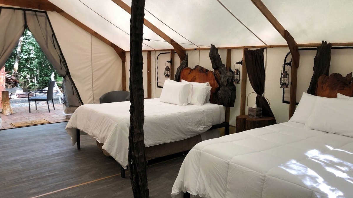 Forks RV Rental | Mossquatch Resort Tent 5- Upgrade your camping experience!
