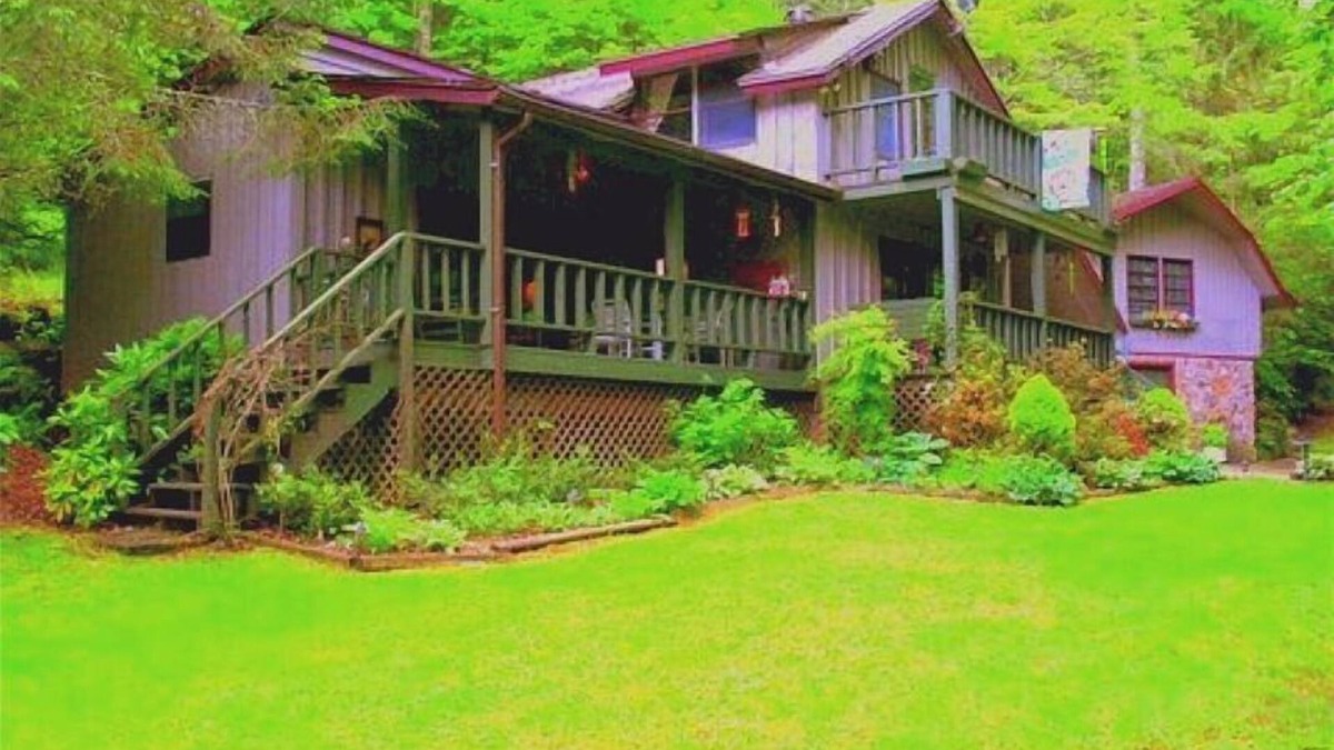 Robbinsville Cabin | Mountain Cabin with waterfall and rushing water in front yard with WIFI.