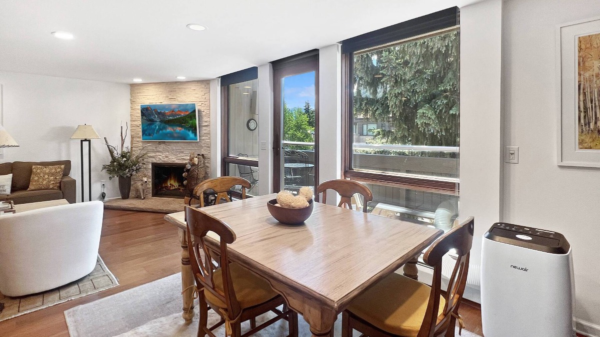 Aspen Condo | Mountain Views On Main St Aspen. Walk to Everything! Balcony, Gas FP, Elevator, Covered Parking, HT