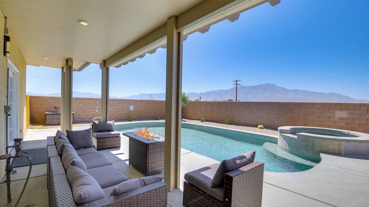 Desert Hot Springs House | Mtn-View Oasis w/2 Patios in Desert Hot Springs!