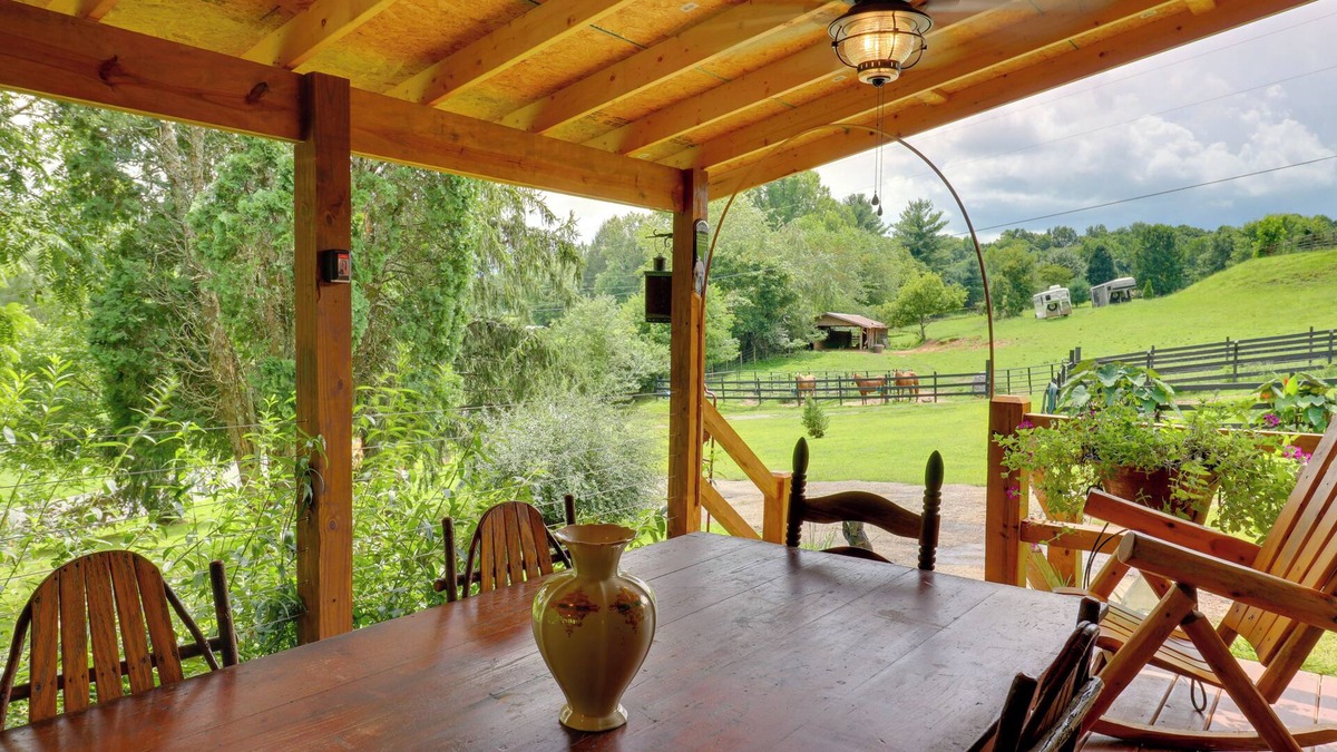 Warne Cabin | Mtn-View Warne Cabin: Hot Tub, Wine Cabinet!
