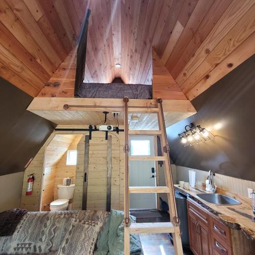 Brew Bay Ski Chalet | Mushroom theme cabin on 33 Acre Farm
