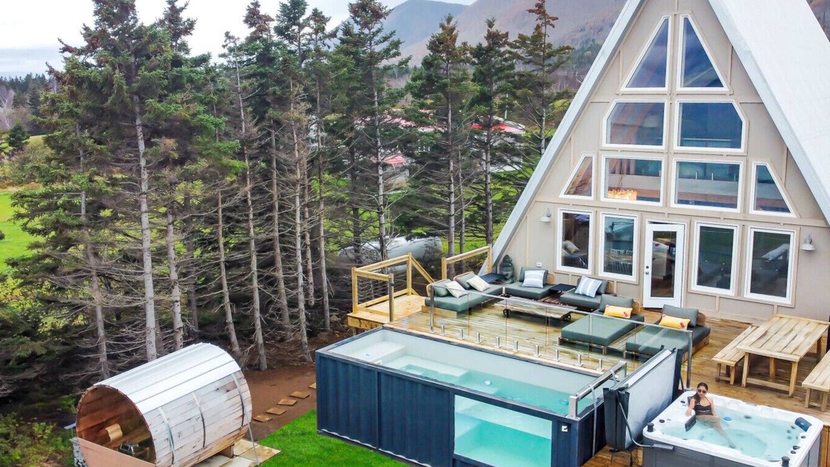 Aspy Bay House | Mystical Beachfront Chalet , Hot tub , Sauna and Heated Container Pool