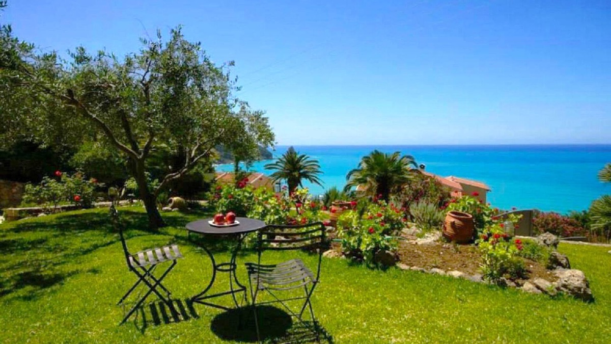 Agios Gordios Apartment | Natalia Apartment A with panoramic sea views of Agios Gordios bay