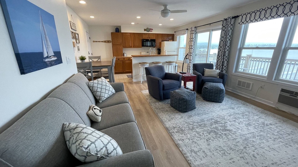 Onekama Condo | NEW - Beautiful Condo on Portage Lake and Steps from Lake Michigan