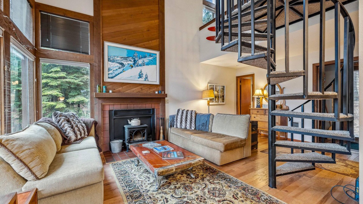 Bear Basin Estates House | New! Brundage Meadows 1 - Bright, cozy - 2story - wood stove - forest views - by trails, lake, town