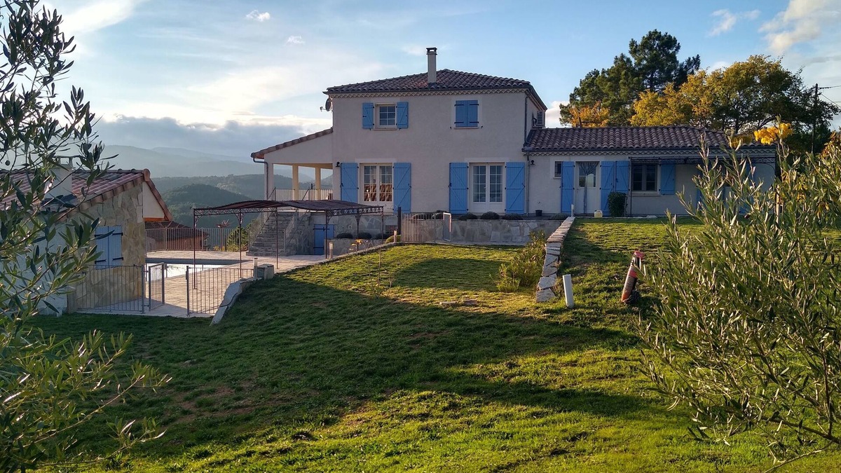 Chambonas Villa | new build villa with overflow pool and unique view