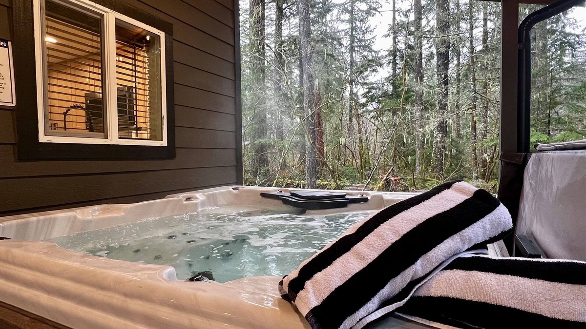 Ashford Cabin | New! Cozy Cabin w/Smokeless Firepit, EV & Spa!
