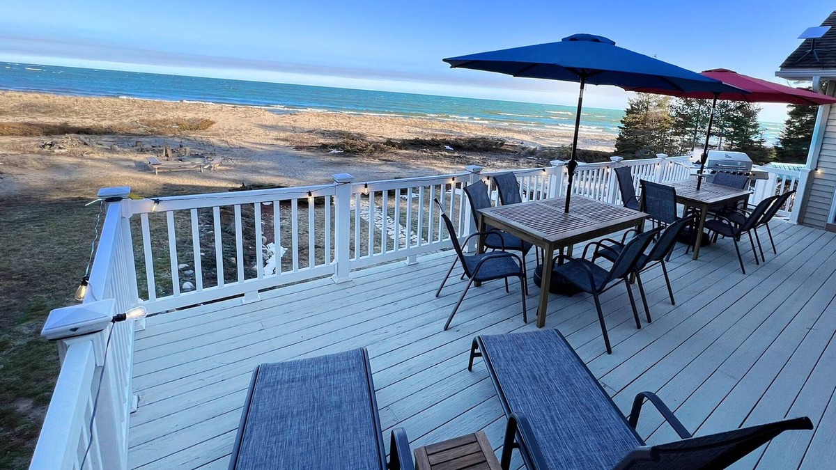 Manistique House | New Listing. Family-friendly home, private sandy beach on Lake Michigan!