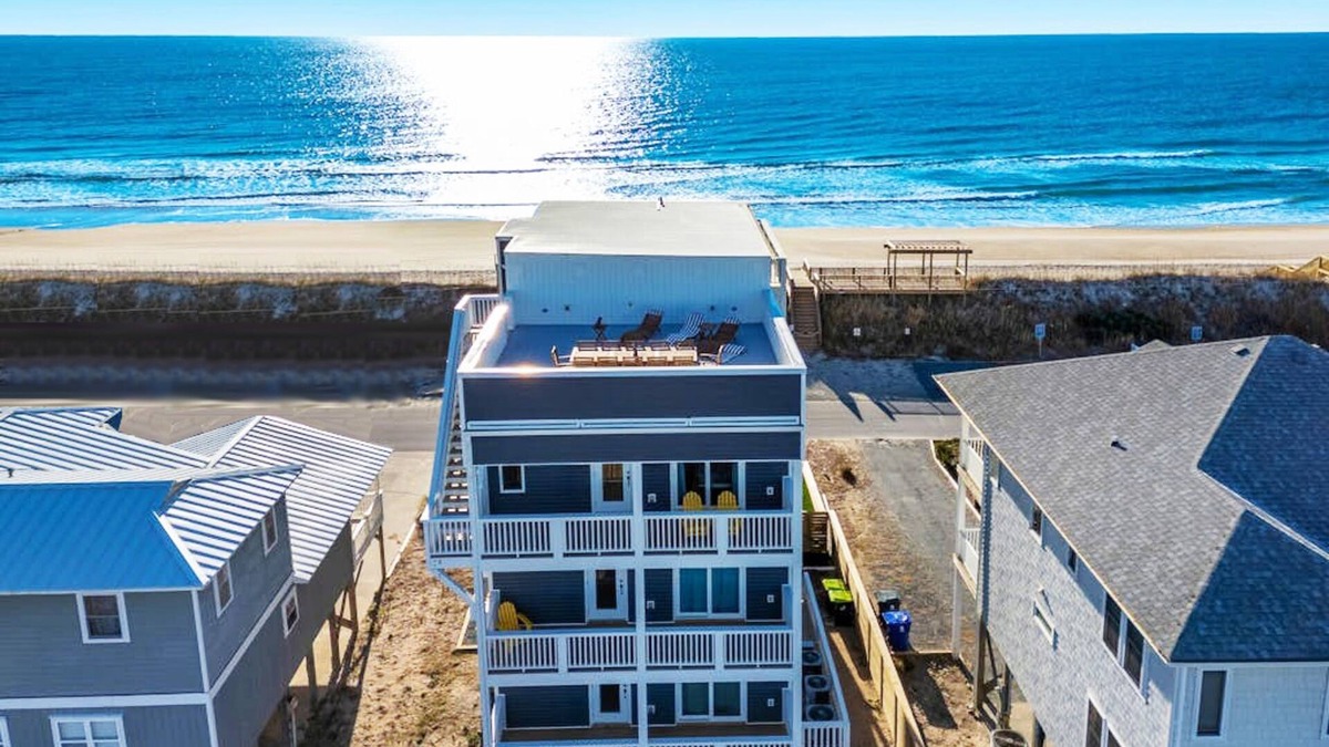 Surf City House | NEW Oceanfront Fun House w/Hot Tub, Private Pool, Elevator, Bikes & Game Room