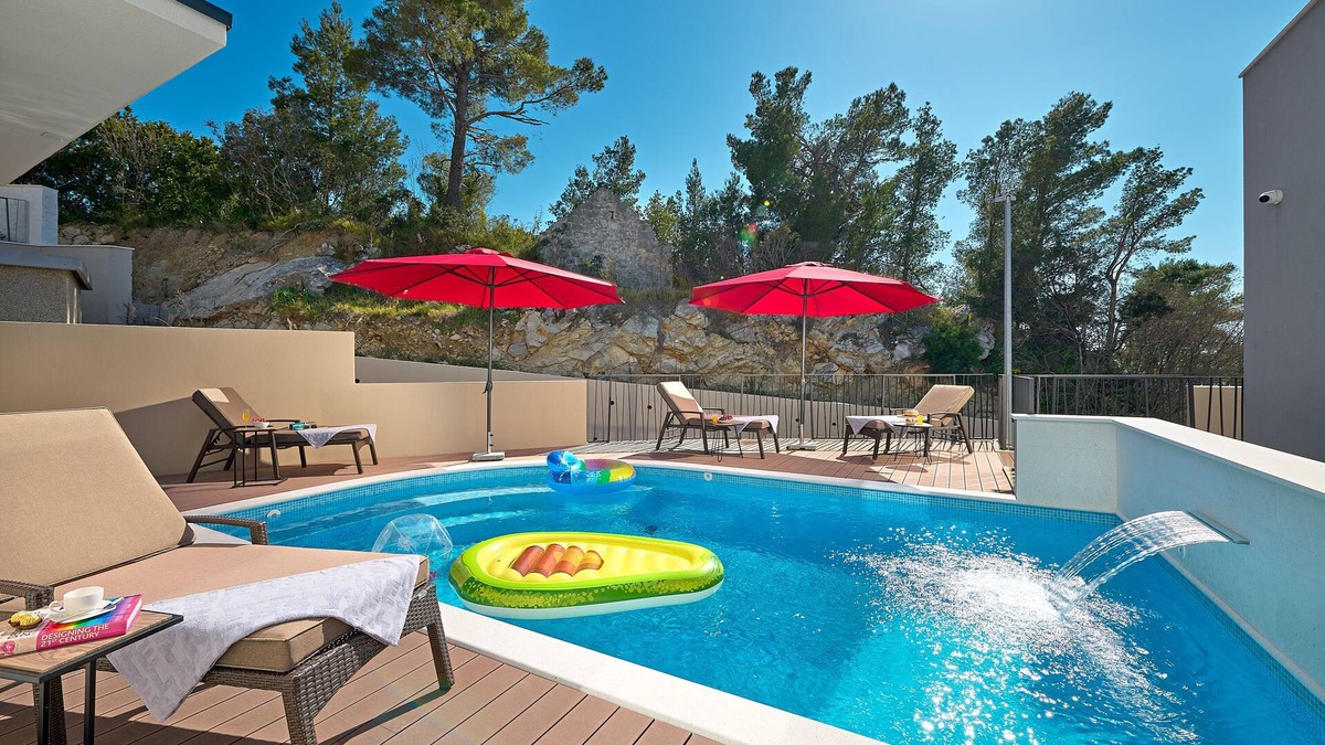 Strozanac Villa | NEW!! Villa Viginti 18 w/Heated Pool + Jacuzzi w/Sea View