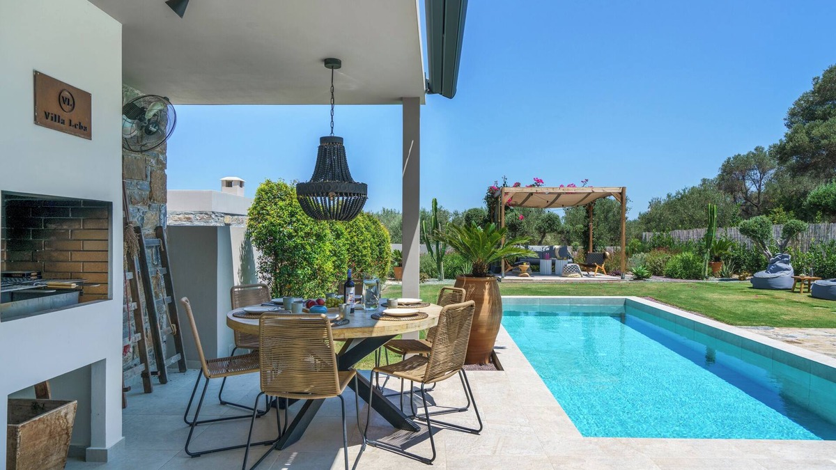 Rethymno Villa | Newly Built Modern Villa with private pool & BBQ, close to amenities.