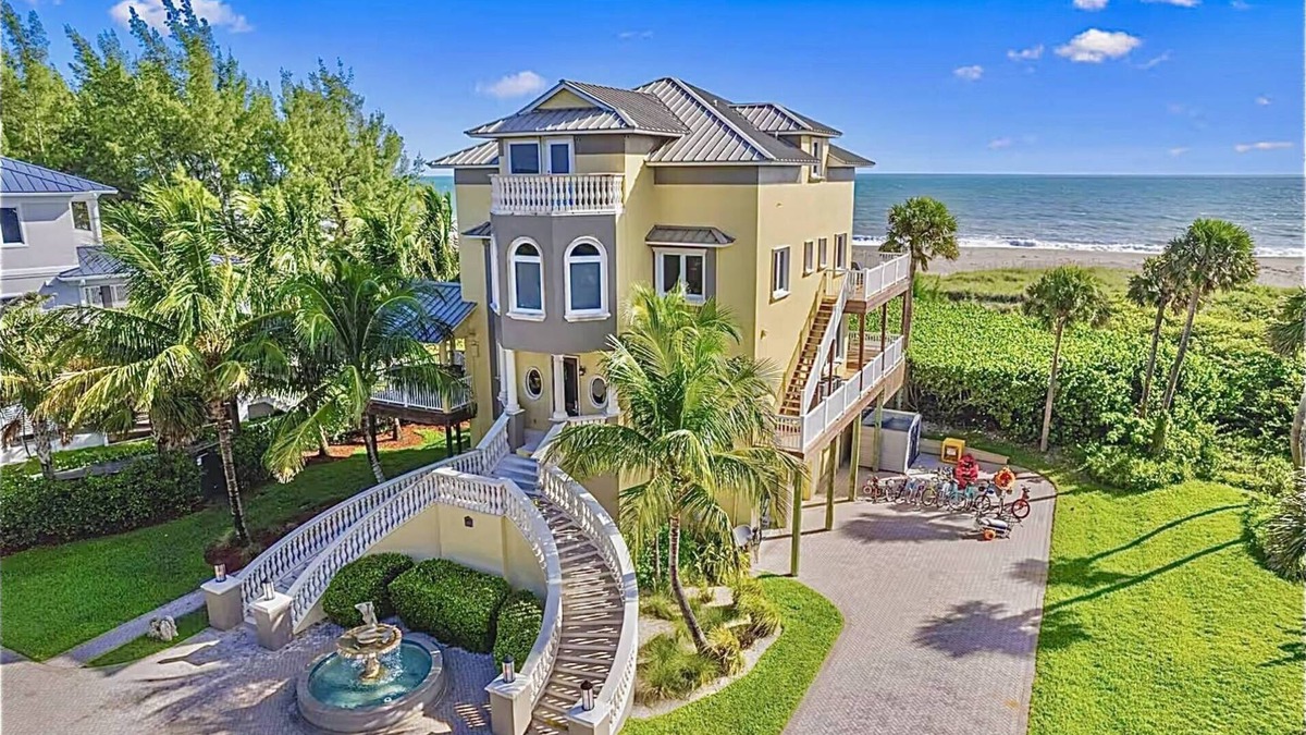 Fort Pierce House | Newly Listed Ocean-Front-to-River-Front 6 BR Beach House Estate; w/Elevator.