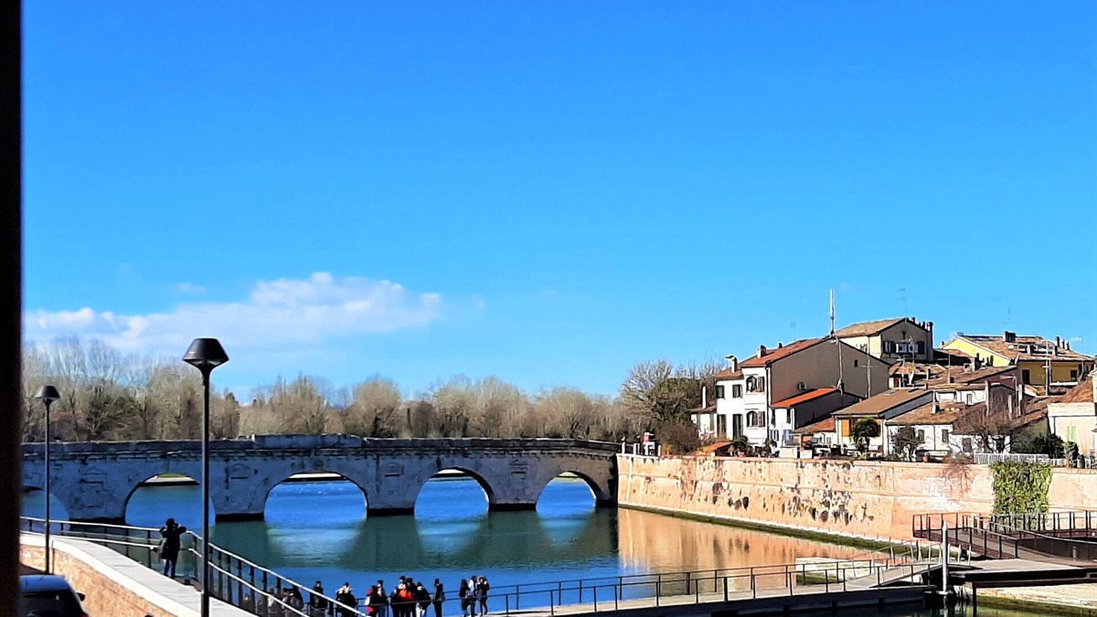Rimini Historic Center Apartment | Nice,bright,with view of canal and Roman bridge,free parking-wifi-A/C