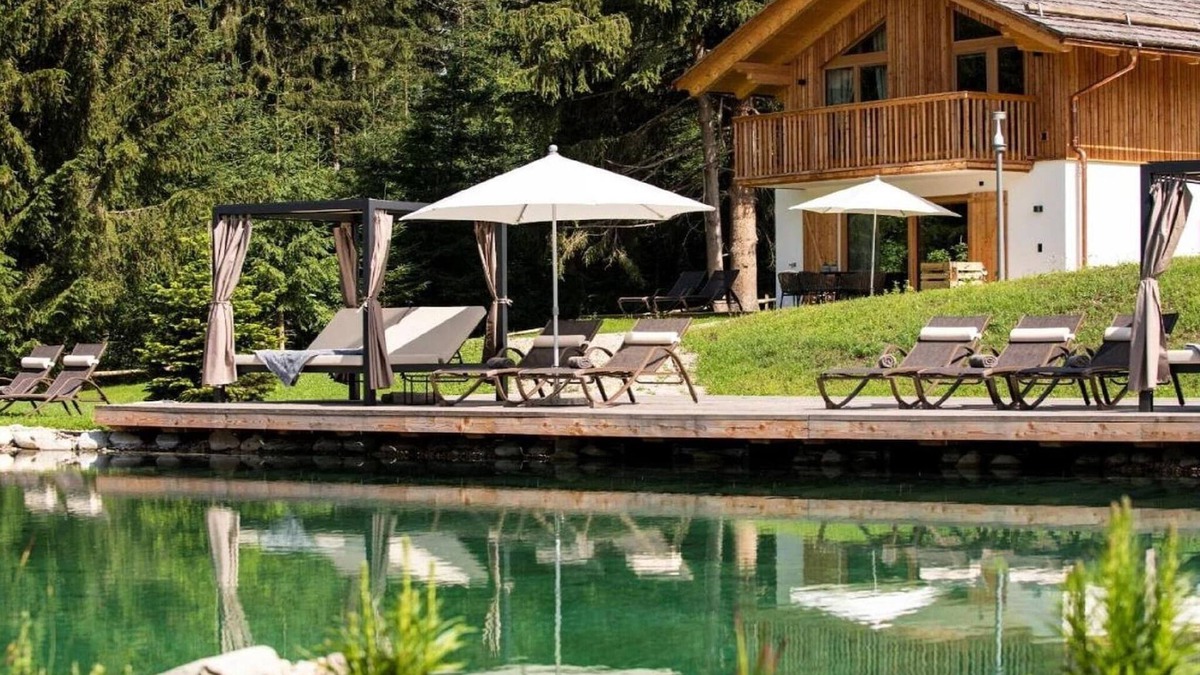 Tamsweg Ski Chalet | Nice chalet in Wölting with natural swimming pond