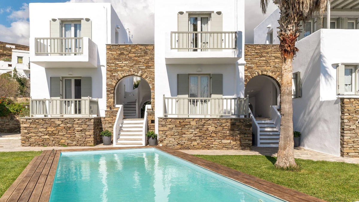 Kionia Apartment | 'Ninemia Suites Tinos Superior 102' with Shared Pool, Wi-Fi and Air Conditioning