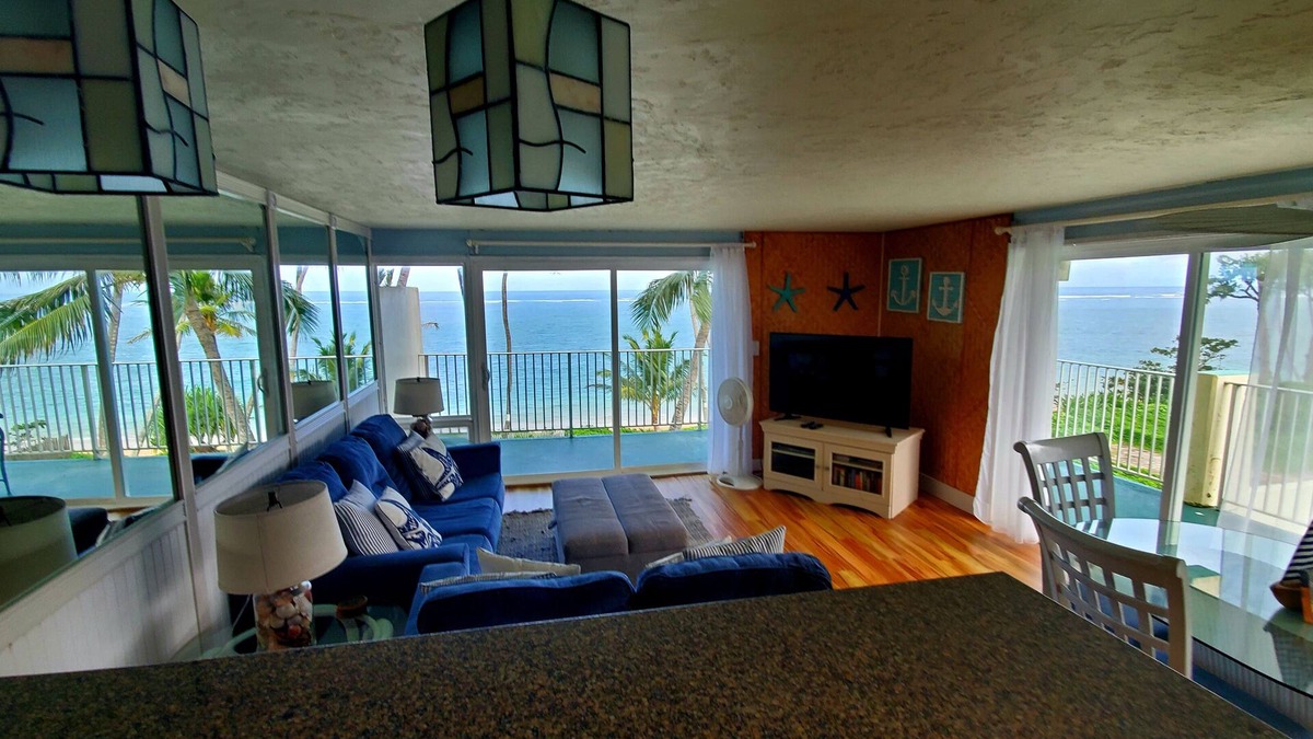Punaluu Condo | North Shore end unit with wrap around lanai on Secluded Beach