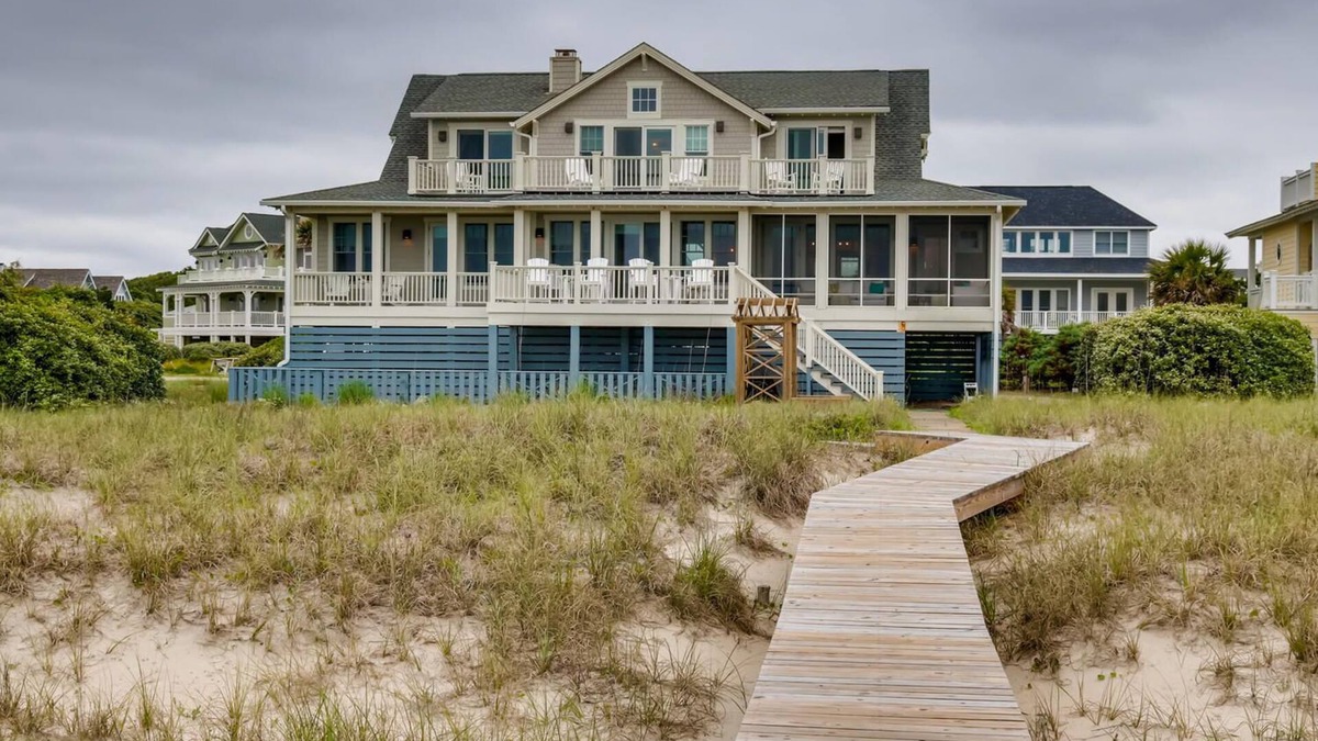 South Beach House | Oceanfront Bald Head Home with Private Boardwalk to the Beach