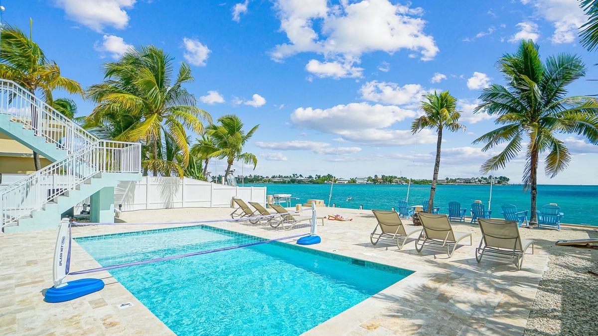 Little Venice House | Oceanfront PARADISE w Heated pool, 55’ dock, ocean view & bathroom in every room