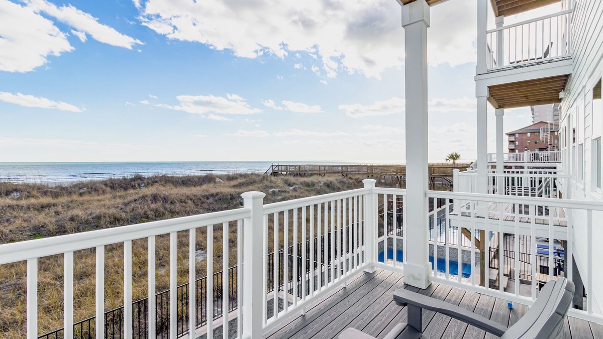 Crescent Beach House | Oceanfront Spectacular Views media game room 12 bed 12 bath private Pool Unit A