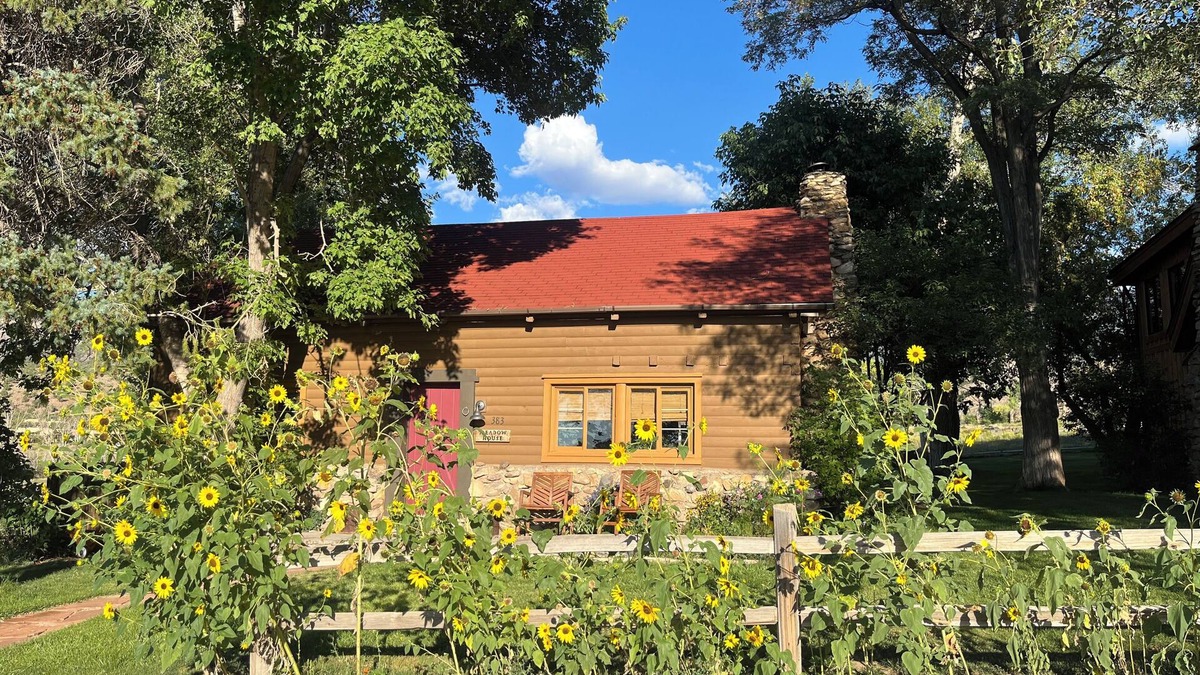 Spanish Valley Cabin | Pack Creek ~ Meadow House: Boho mountain oasis with fireplace, patio views, and stargazing bed