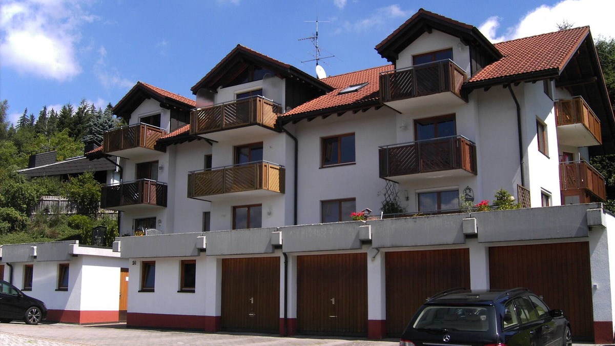 Neustadt Apartment | Panoramic view over Titisee-Neustadt in 2-room top floor apartment with balcony