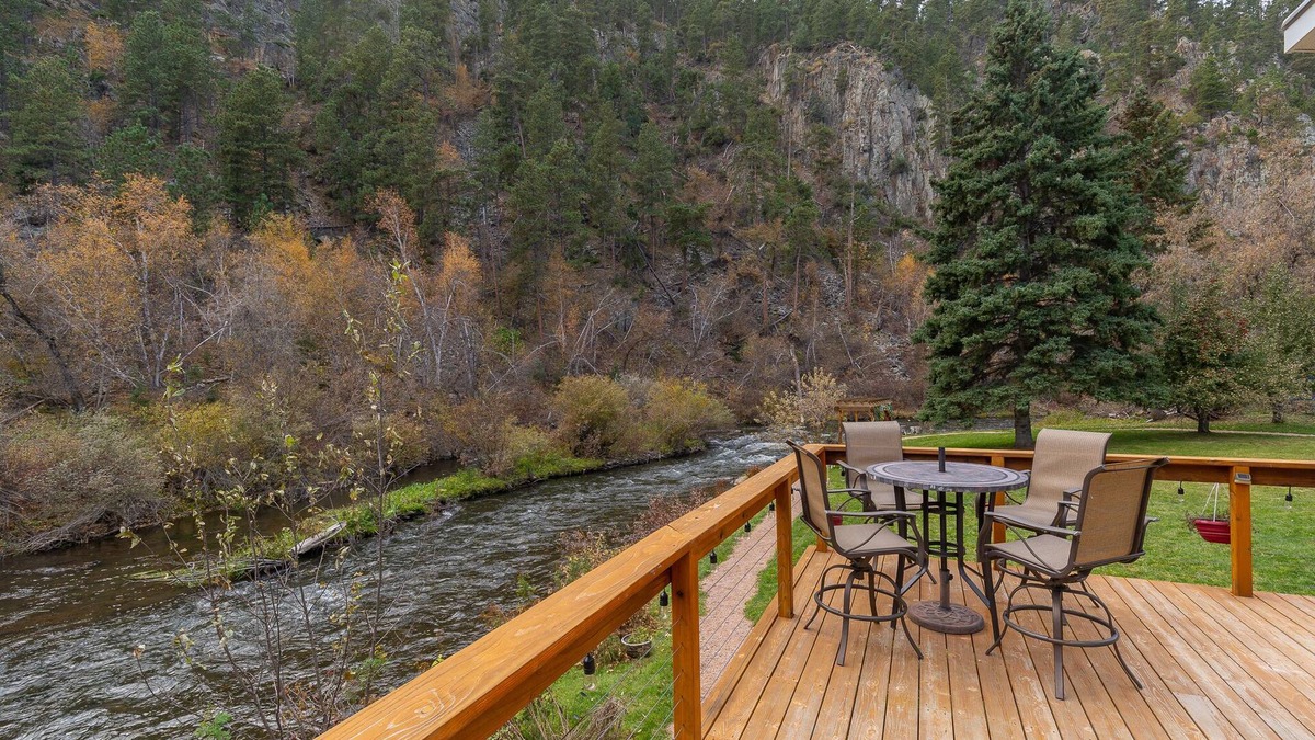 Rapid City House | Paradise by the Creeks edge, hot tub overlooking creek, bar area w/music BT