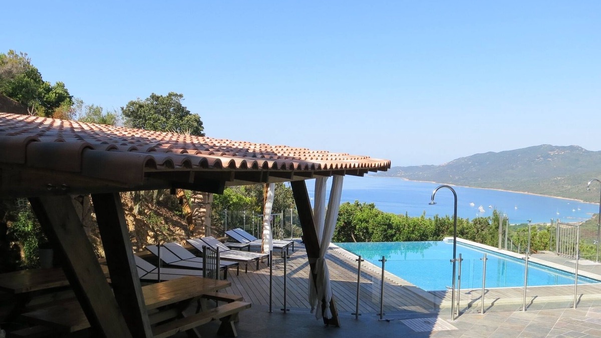 Serra-di-Ferro Apartment | Part of villa pool pool house sea view South Corsica