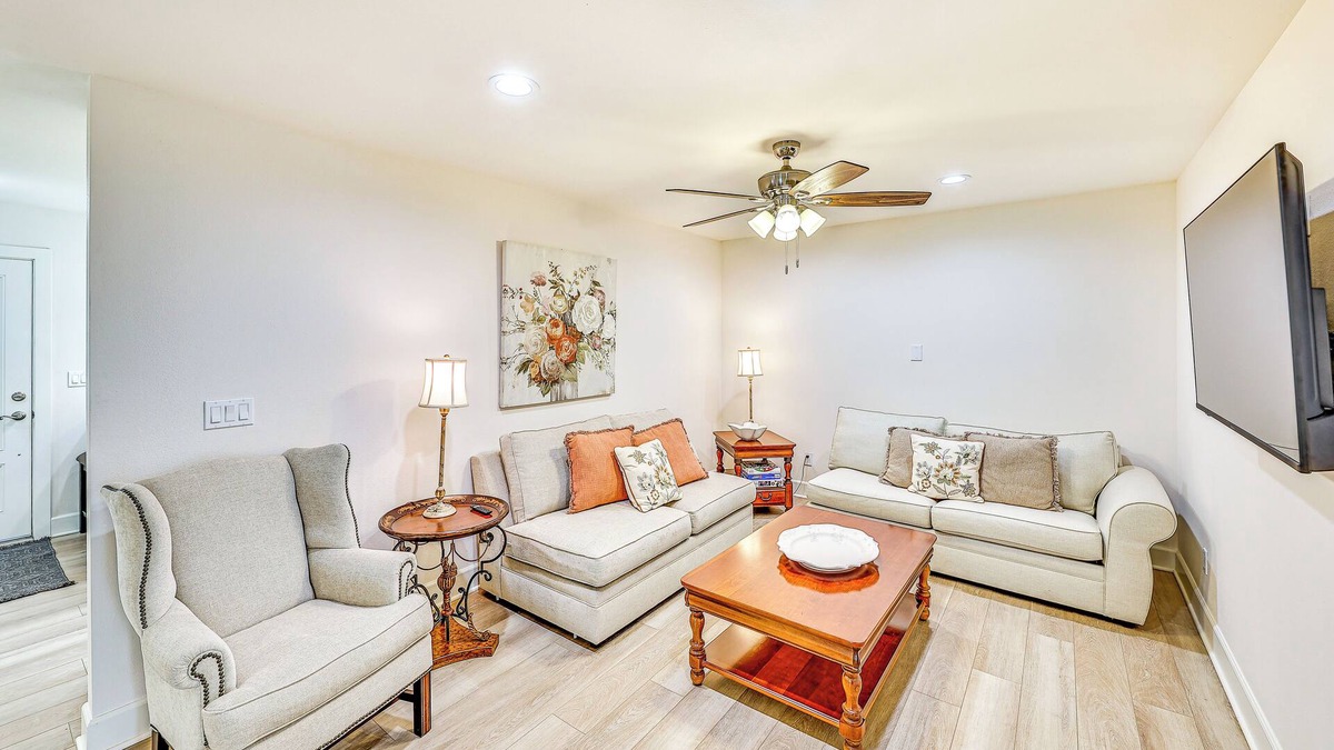 Woodcrest Apartment | Patio & Workspace: Peaceful Riverside Retreat!