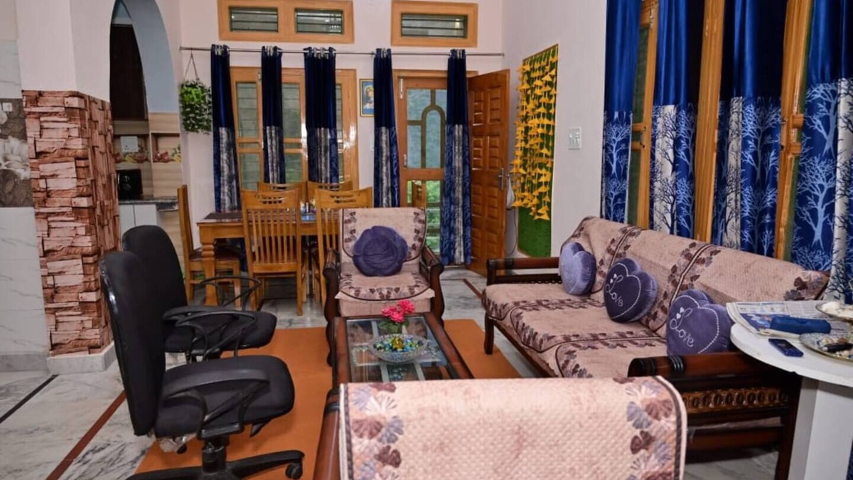Rajgarhi House | Peaceful stay : 2-bedroom, bright living area, kitchen, terrace, and garden