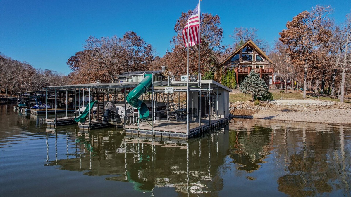 Climax Springs House | Perfect for the family: quiet cove, private beach, hot tub, boat slips and more!