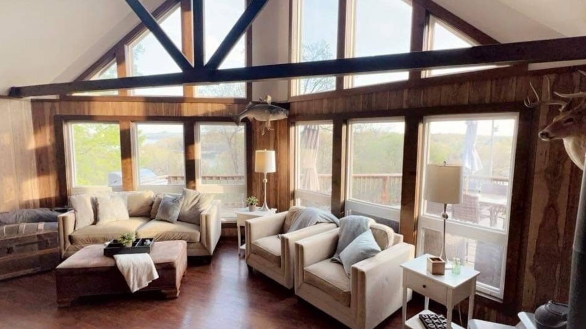 Shell Knob Cabin | Pet Friendly Table Rock Lake Cabin w/Stunning Lake Views of Shell Knob Bridge
