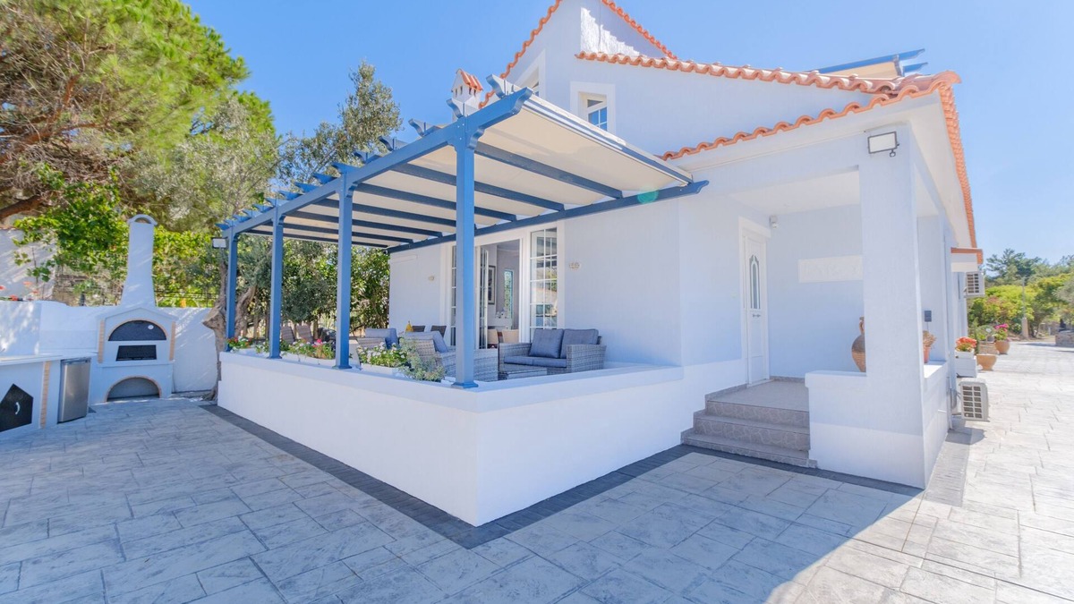 Volissos Villa | Picturesque gated beach-front private villa on lush estate!
