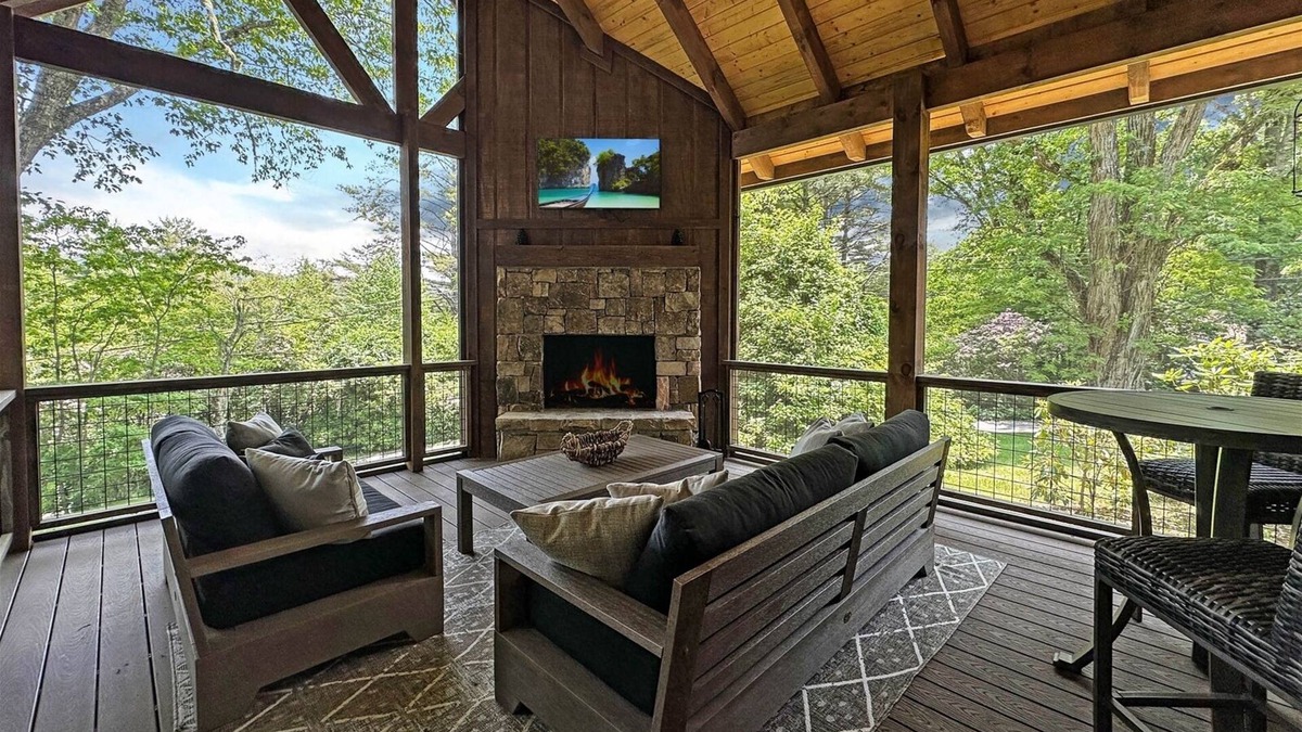 Highlands Hills Cabin | Pine Cone Cottage | Gorgeous Mountain Cottage with Screened in Porch & Outdoor Fireplace