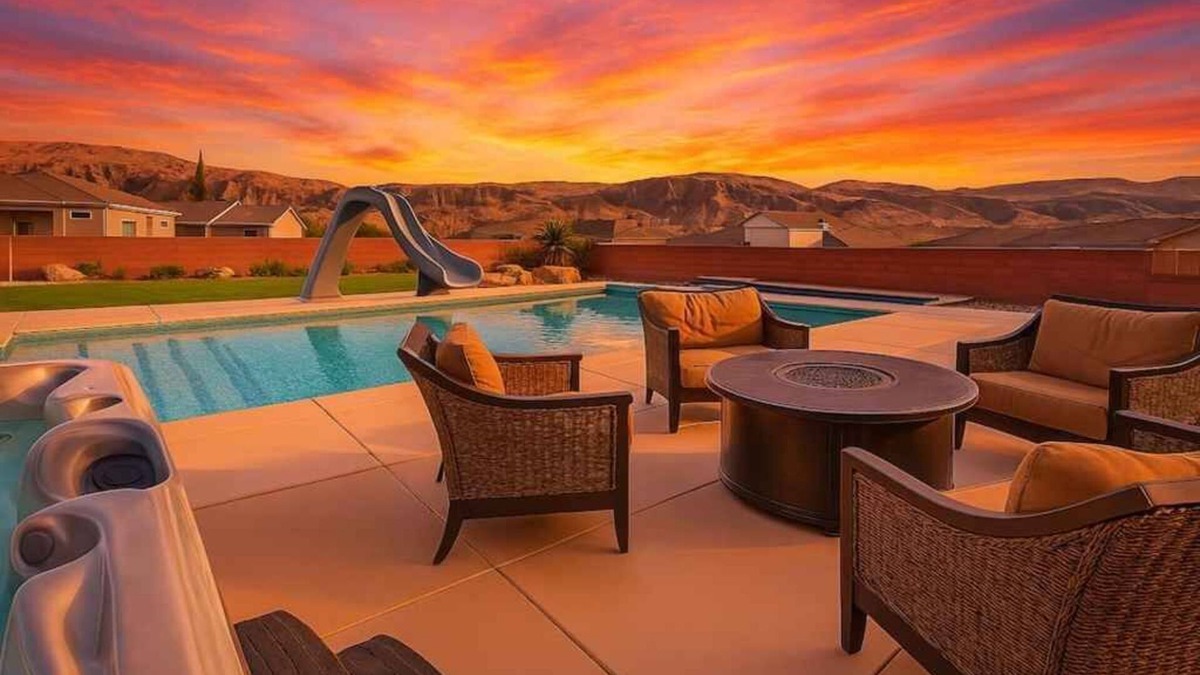 La Verkin House | Pool Hot Tub Fire Pit Water Slide Garage Parking
