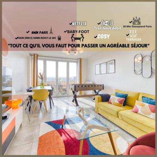 Noisy-le-Sec Apartment | PoPColor Idéal Famille-Groupes-Pro 8Min de paris