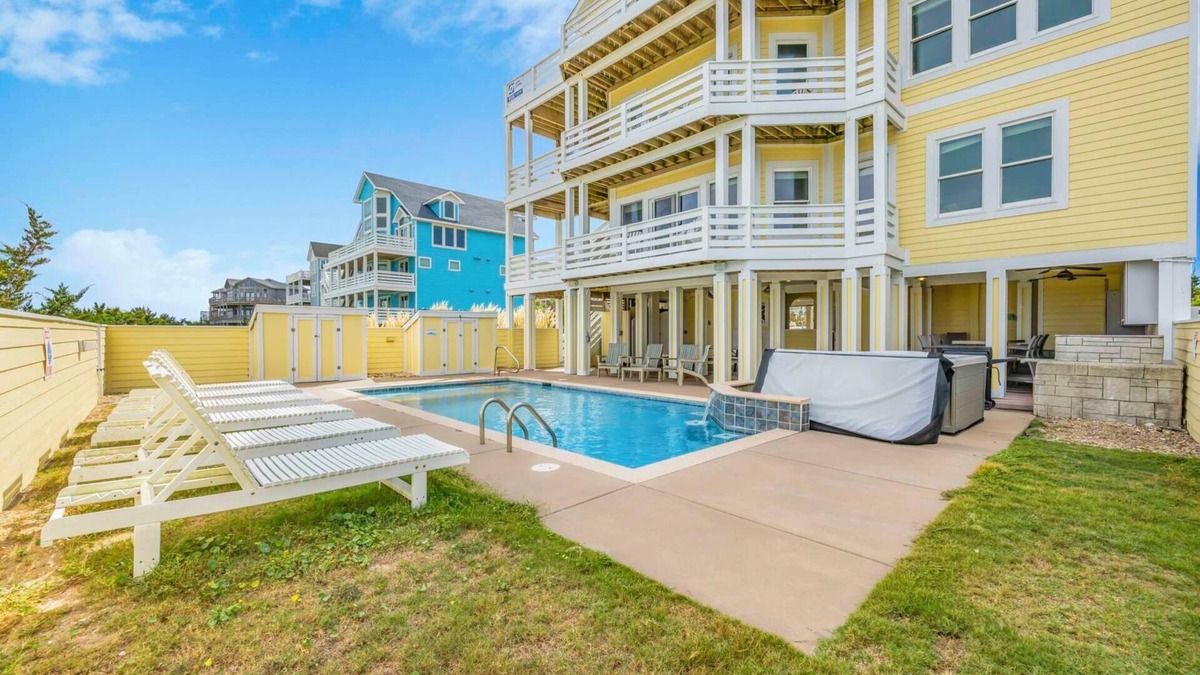 Salvo House | Premier Oceanfront Dog Friendly w/Pool, Hot Tub, Elevator, Game & Theater Rooms