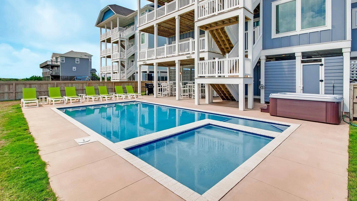 Salvo House | Premier Oceanfront Dog Friendly w/Pool, Hot Tub, Elevator, Theater, Game Room