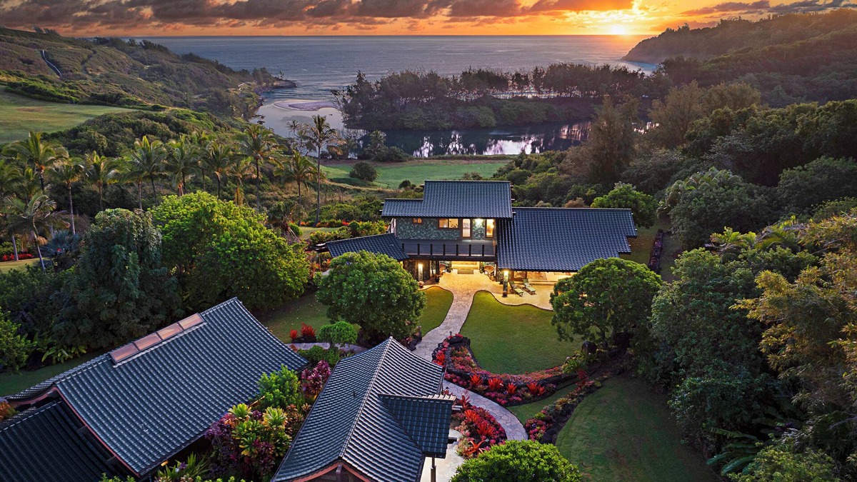 Kilauea House | Private estate on 12 lush acres, ocean views, path to beach, main house plus two guest cottages!