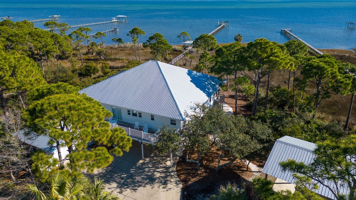 Cape San Blas House | Private pool, hot tub, fenced dog walk, private dock, handicap ramp, Bayfront