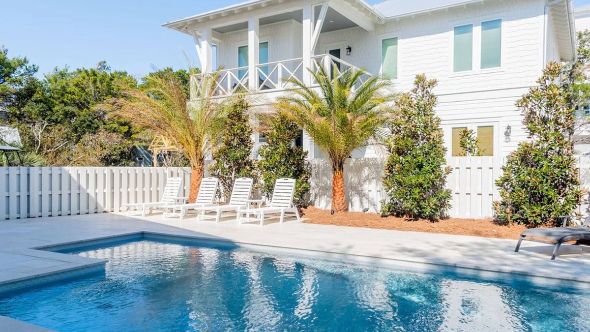 Seagrove Beach House | Private Pool + STEPS to Beach! 4 Bikes Included, Pet Friendly! Coastal Charmer!