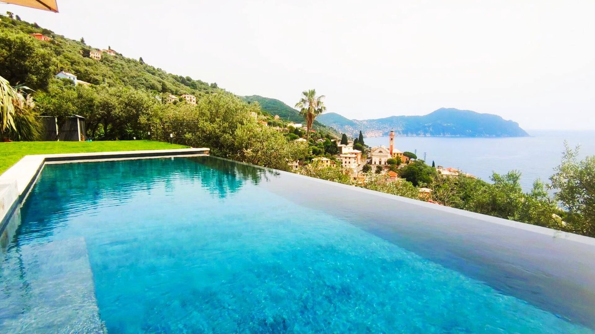 Pieve Ligure Villa | PRIVATE VILLA with sea view, full airco, inifinity pool, garden, double parking