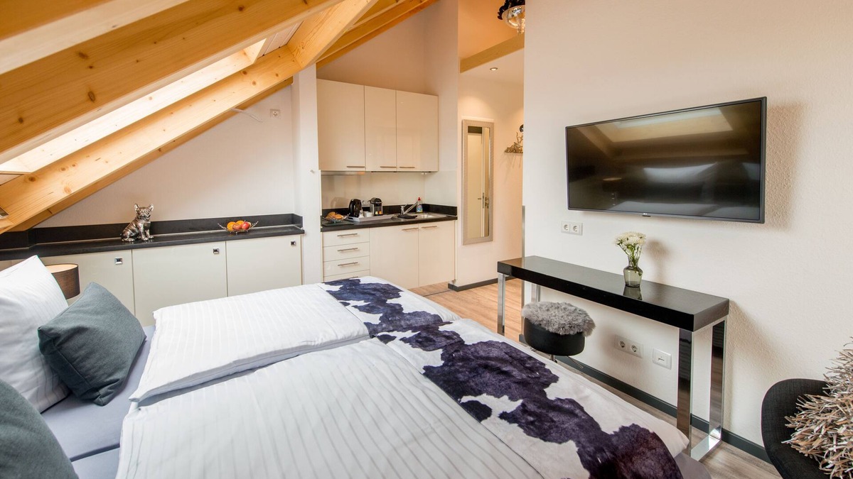 Bensheim Apartment | Quiet luxury apartment with bathroom + mini kitchen for 2 persons. Parking+Internet free