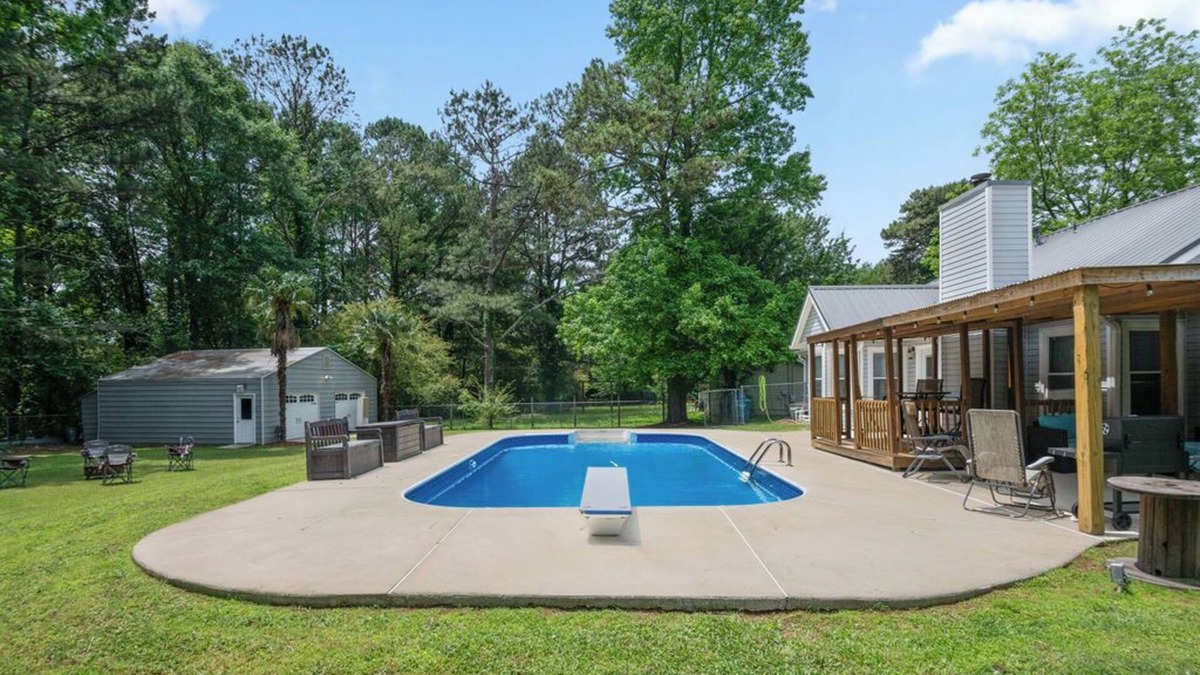 Hampton House | Race Day Retreat: Poolside Haven Near Nascar Track