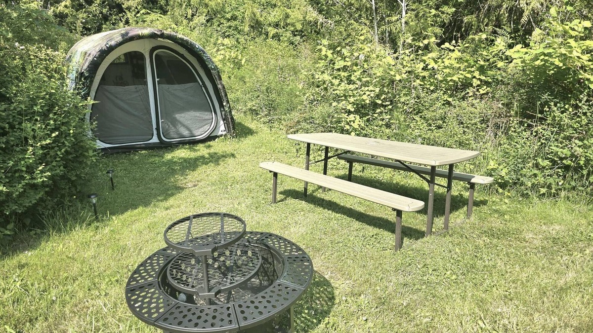 Port Angeles RV Rental | Ready-to-Camp Tent Site - Glamping Tent Site with Queen Air Mattress