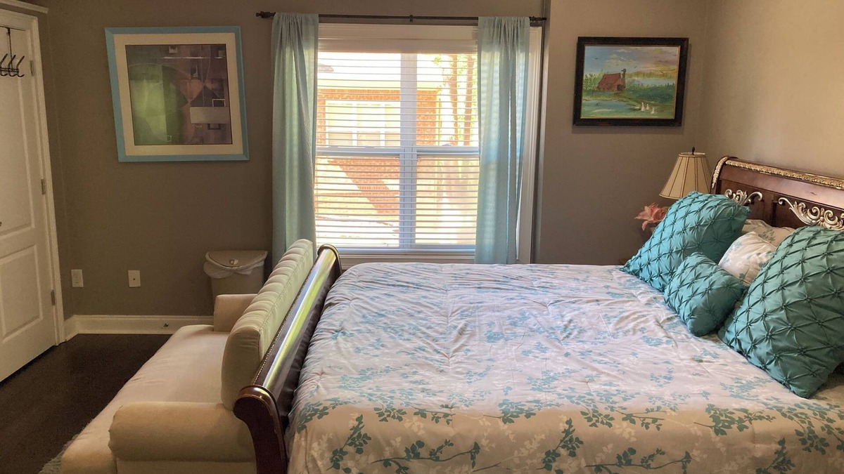 Braselton Apartment | Recharge here. One large bedroom within a furnished, terrace level apartment.