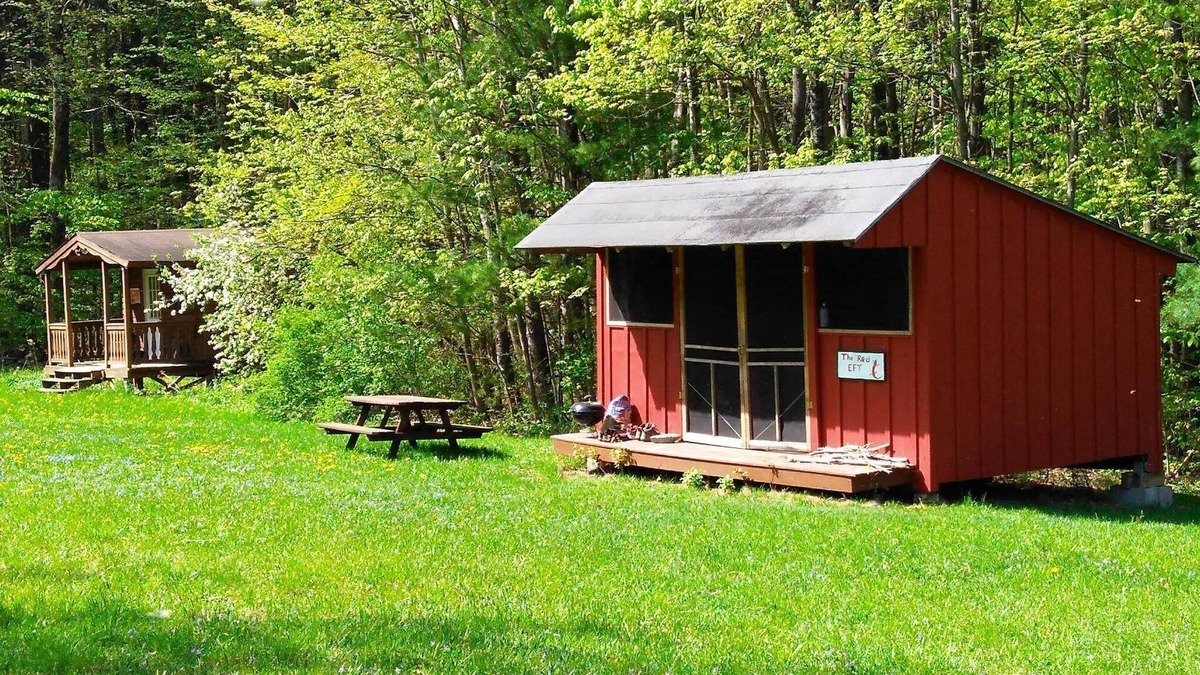 Dryden Cabin | Red Eft Rustic Camping Cabin at Camp Earth Connection